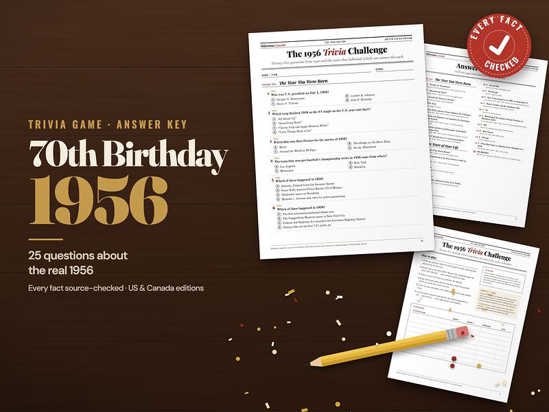 1956 trivia challenge with answer key