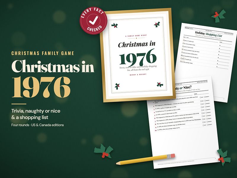 Christmas in 1976 family game